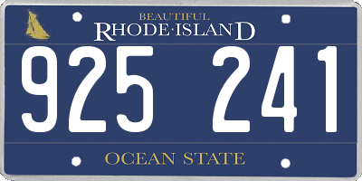 RI license plate 925241