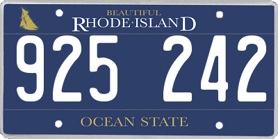RI license plate 925242