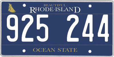 RI license plate 925244