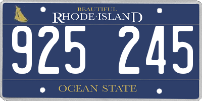 RI license plate 925245