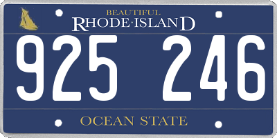 RI license plate 925246
