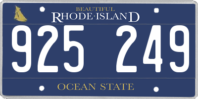 RI license plate 925249