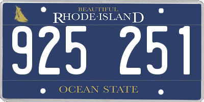 RI license plate 925251