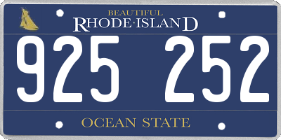 RI license plate 925252