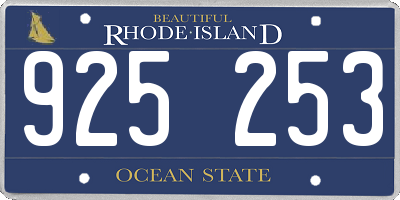 RI license plate 925253