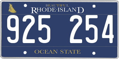 RI license plate 925254