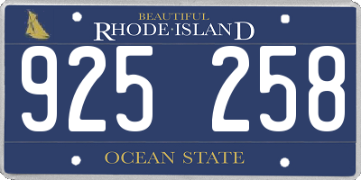 RI license plate 925258