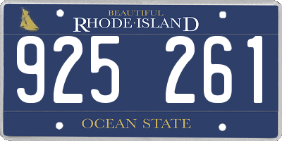 RI license plate 925261