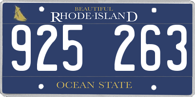 RI license plate 925263