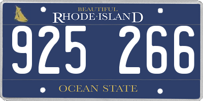 RI license plate 925266