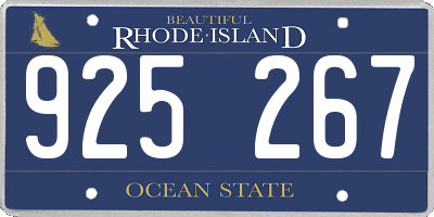 RI license plate 925267