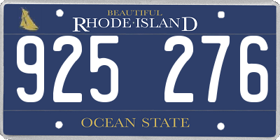 RI license plate 925276