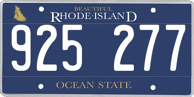RI license plate 925277