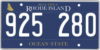 RI license plate 925280