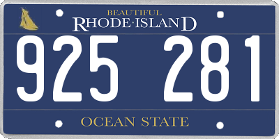 RI license plate 925281