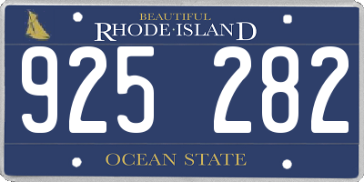 RI license plate 925282
