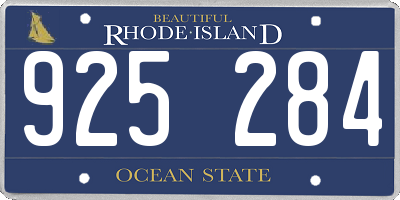 RI license plate 925284