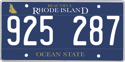 RI license plate 925287