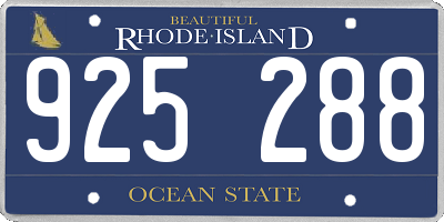 RI license plate 925288