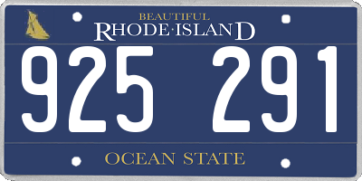 RI license plate 925291