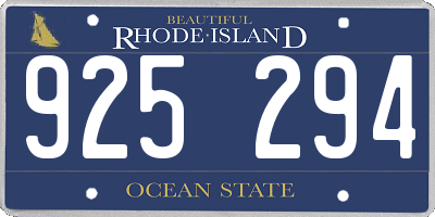 RI license plate 925294