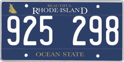 RI license plate 925298