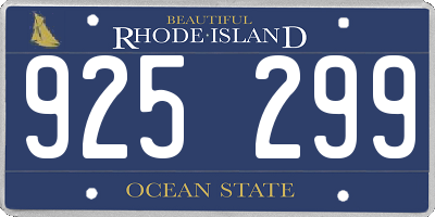 RI license plate 925299