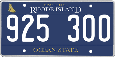 RI license plate 925300