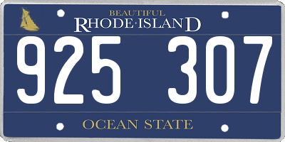 RI license plate 925307