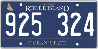 RI license plate 925324