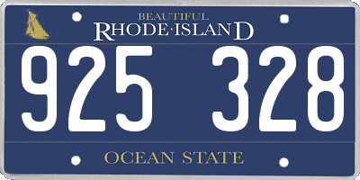 RI license plate 925328