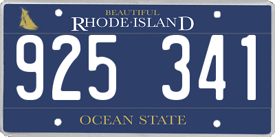 RI license plate 925341