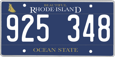 RI license plate 925348