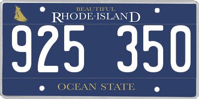 RI license plate 925350