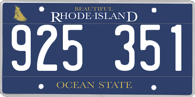 RI license plate 925351