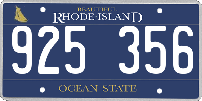 RI license plate 925356