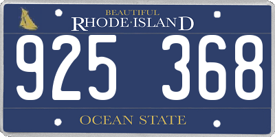RI license plate 925368