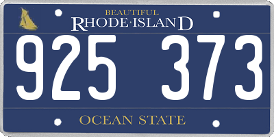 RI license plate 925373