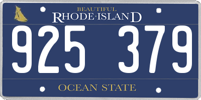 RI license plate 925379