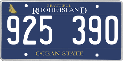 RI license plate 925390