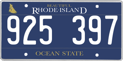 RI license plate 925397