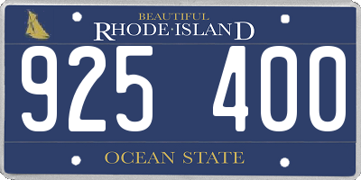 RI license plate 925400