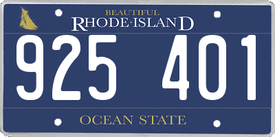 RI license plate 925401