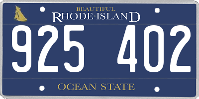 RI license plate 925402