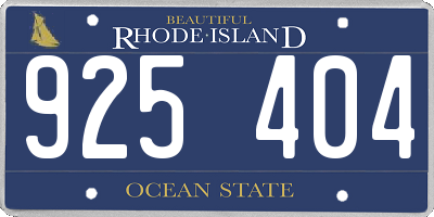 RI license plate 925404