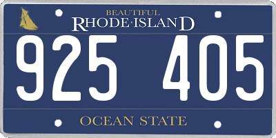 RI license plate 925405