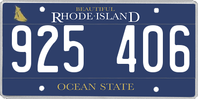 RI license plate 925406
