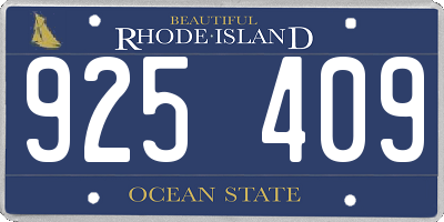 RI license plate 925409