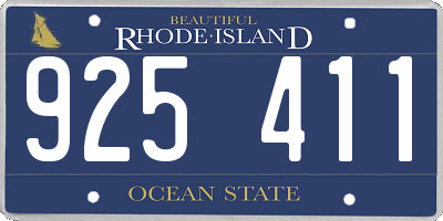 RI license plate 925411