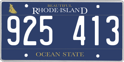 RI license plate 925413